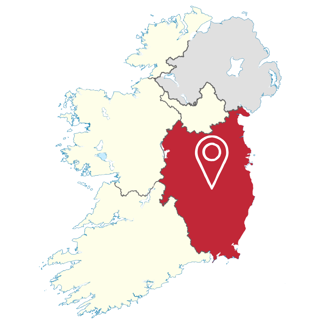 Leinster province map showing roofing service areas coverage